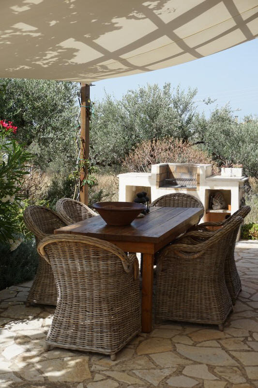 Terras met ligbedden